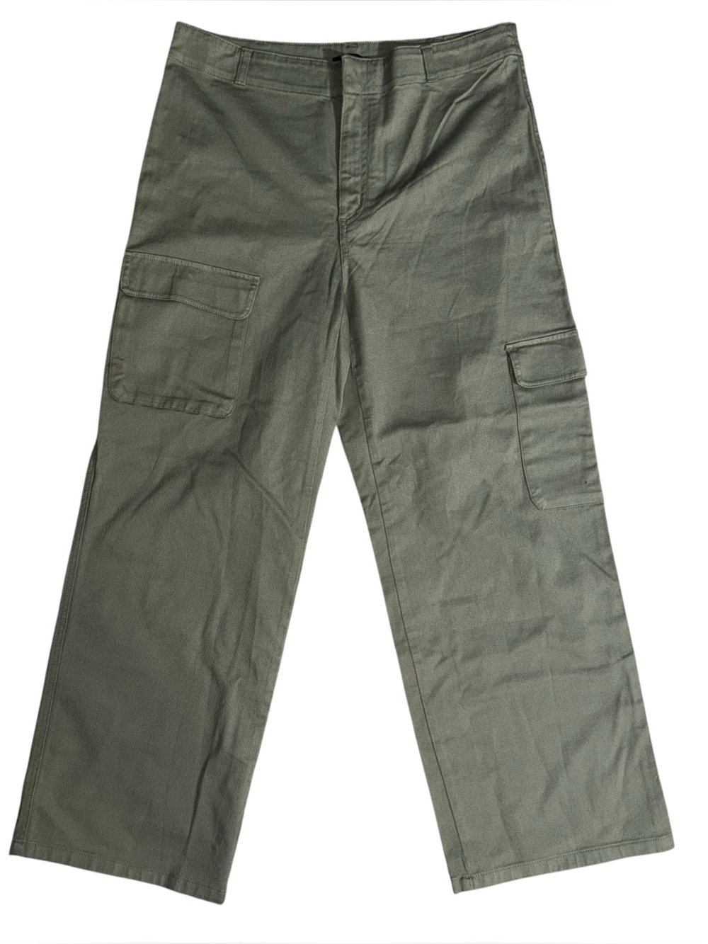 Quince Organic Stretch Cotton Twill Cargo Pants Loden Green Size 14
